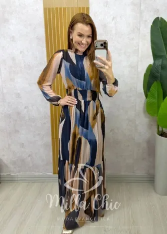 Milla Chic - Vestido Gláucia longo em tule - Animal Print (cópia)