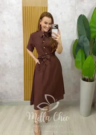 Milla Chic - Vestido Lavínia Estilo Chemise- Preto