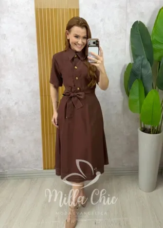 Milla Chic - Vestido Lavínia Estilo Chemise- Preto