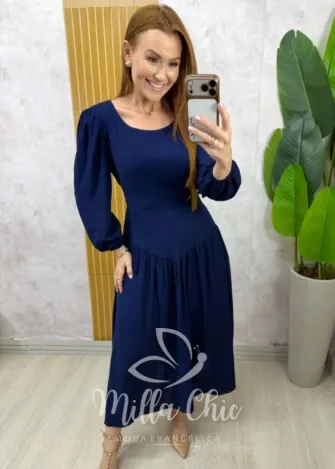Milla Chic - Vestido Lorena - Azul Marinho