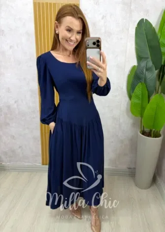 Milla Chic - Vestido Lorena - Azul Marinho