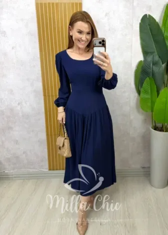 Milla Chic - Vestido Lorena - Azul Marinho