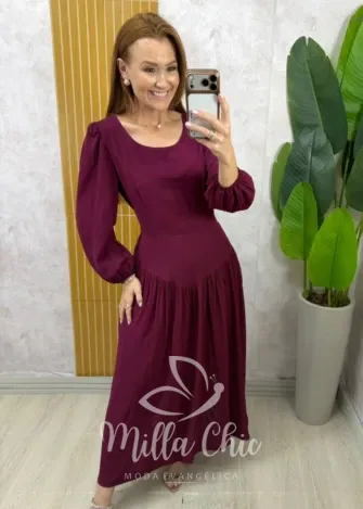 Milla Chic - Vestido Lorena - Bordô