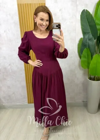 Milla Chic - Vestido Lorena - Bordô