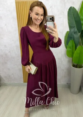 Milla Chic - Vestido Lorena - Bordô