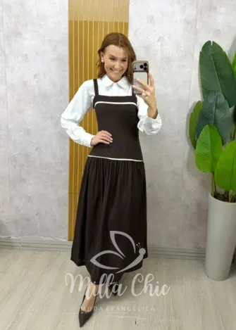 Milla Chic - Vestido Salopete Natália - Azul (cópia)