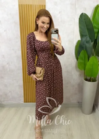 Milla Chic - Vestido Taciane - Bordô