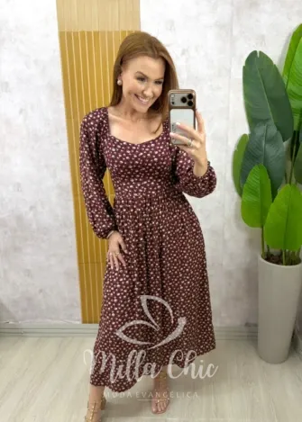 Milla Chic - Vestido Taciane - Bordô