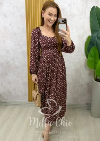 Milla Chic - Vestido Taciane - Bordô