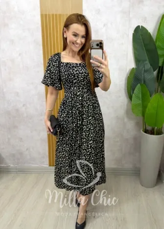 Milla Chic - Vestido Thassia Em Viscolinho - Cherry (cópia)