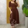 Milla Chic - Vestido Thassia Em Viscolinho - Pistache Estampado (cópia)