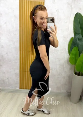 Milla Chic - Vestido Viviane em Lesie algodão - TerraCota (cópia)