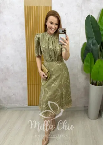 Milla Chic - Vestido Viviane em Lesie algodão - TerraCota (cópia)