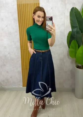 Milla Chic - Blusa cacharel Maitê em Tricot - Verde