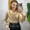 Milla Chic - Blusa Camila em cetim - Champagne