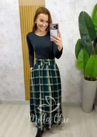 Milla Chic - Blusa Diana em poliamida - Preta