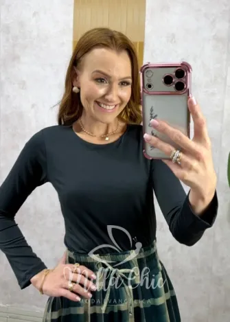Milla Chic – Blusa Diana em poliamida – Preta Milla Chic - Blusa Diana em poliamida - Preta
