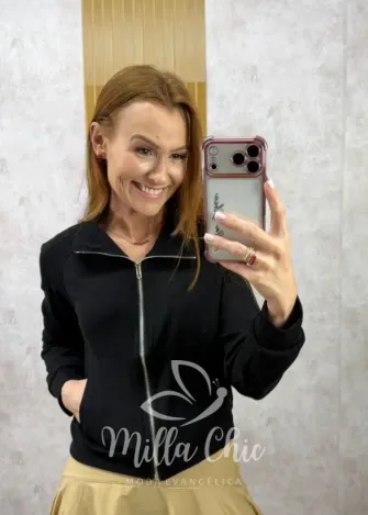 Milla Chic - Blusa e jaquetinha Adele - Preta