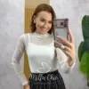 Milla Chic - Blusa Eloise Tule Chic - Marrom (cópia)