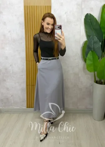 Milla Chic - Blusa Eloise Tule Chic - Preta