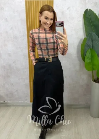 Milla Chic - Blusa Eloise Tule Chic - Xadrez