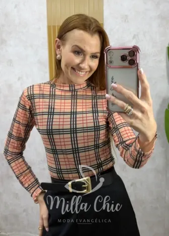 Milla Chic - Blusa Eloise Tule Chic - Xadrez