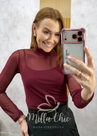 Milla Chic - Blusa Eloise Tule Chic - Xadrez (cópia)