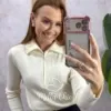 Milla Chic - Blusa Lídia em Tricot manga longa - Branca