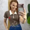 Milla Chic - Blusa Maíra coração - Marrom