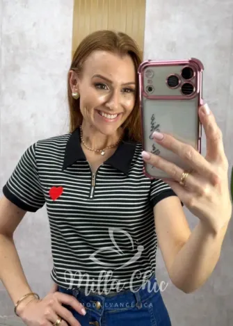 Milla Chic - Blusa Maíra coração - Marrom (cópia)