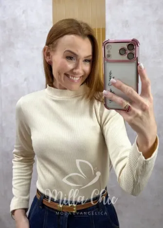 Milla Chic - Blusa Térmica Importada Aurélie - Creme
