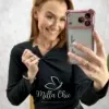 Milla Chic - Blusa Térmica Importada Aurélie Gola Redonda - Preta