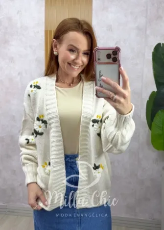 Milla Chic - Cardigan Margarida - Branco
