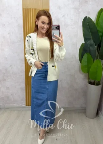 Milla Chic - Cardigan Margarida - Branco