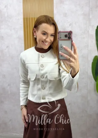 Milla Chic - Casaquinho Janaína em lã batida -