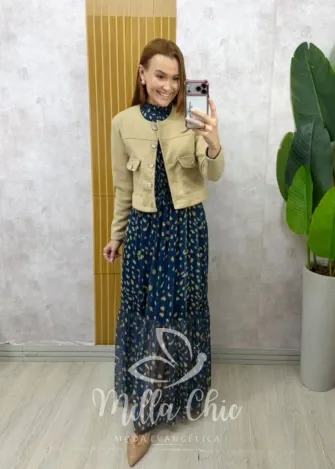 Milla Chic - Casaquinho Janaína em lã batida - Bege