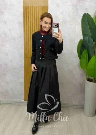 Milla Chic - Casaquinho Janaína em lã batida - Marrom (cópia)