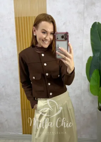 Milla Chic - Casaquinho Janaína em lã batida - OffWhite (cópia)