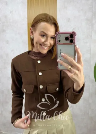 Milla Chic - Casaquinho Janaína em lã batida - OffWhite (cópia)