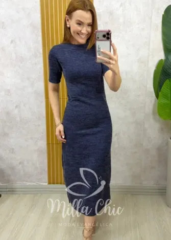 Milla Chic - Conjunto Vestido Mônica - Azul