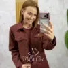 Milla Chic – Jaqueta Toscana em Suedi – Bordô Milla Chic - Jaqueta Toscana em Suedi - Bordô