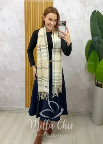 Milla Chic - Lenço Flanelado Xadrez