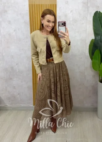 Milla Chic - Saia Brenda em renda - Rosé (cópia)