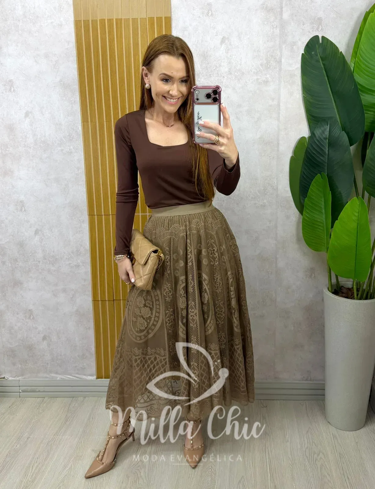 Milla Chic – Saia Brenda em renda – Rosé (cópia) Milla Chic - Saia Brenda em renda - Rosé (cópia)