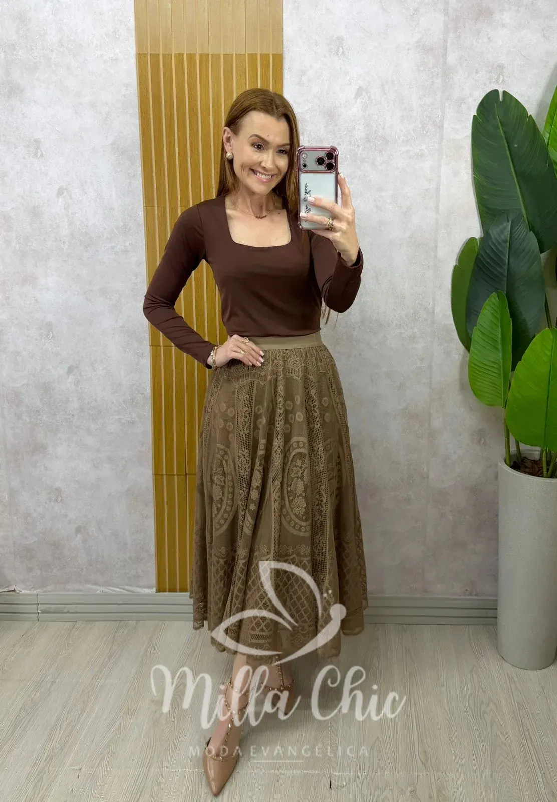 Milla Chic – Saia Brenda em renda – Rosé (cópia) Milla Chic - Saia Brenda em renda - Rosé (cópia)