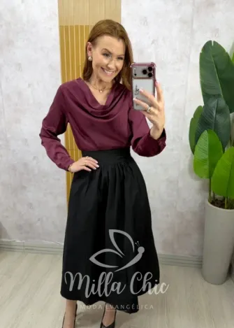 Milla Chic - Saia Francisca em tricoline - Açaí (cópia)