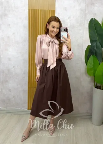 Milla Chic - Saia Geise  - Marrom (cópia)