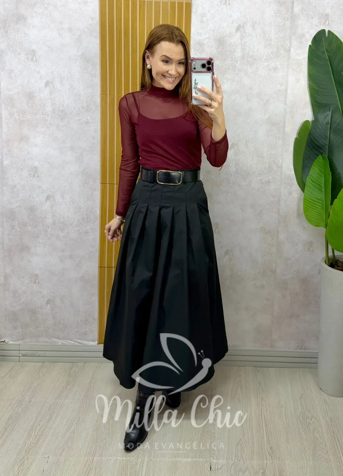Milla Chic – Saia Ingrid em sarja – Bege (cópia) Milla Chic - Saia Ingrid em sarja - Bege (cópia)