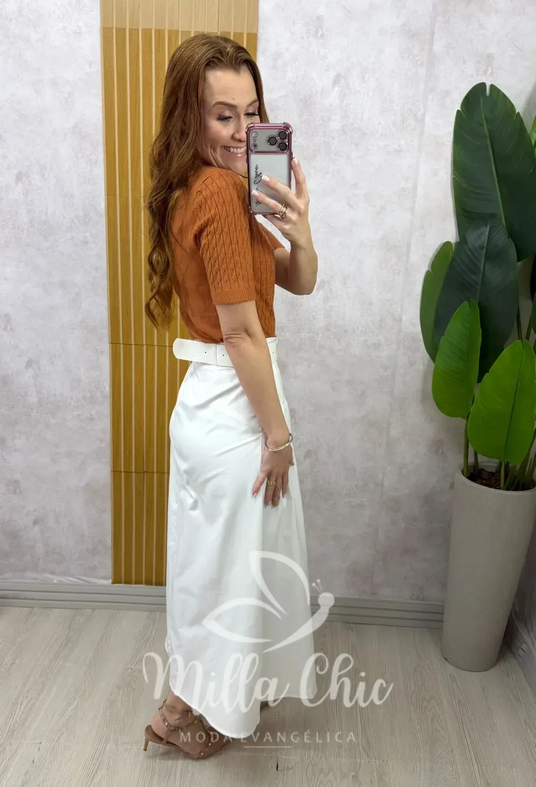 Milla Chic – Saia Ingrid em sarja – Branca Milla Chic - Saia Ingrid em sarja - Branca