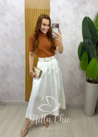 Milla Chic - Saia Ingrid em sarja - Preta (cópia)
